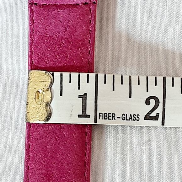 Strawbridge Clothier Fuchsia Pig Suede Belt Small Waist PVC Backing - Picture 11 of 11